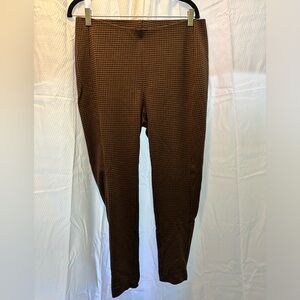 J Jill NWOT ponte leggings gingham brown and black 1X